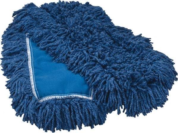 Rubbermaid - 36" Long x 5" Wide Synthetic Dust Mop Head - Slip-On/Slip-Through Backing, Blue, Twisted Loop Head - Strong Tooling