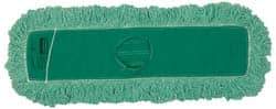 Rubbermaid - 48" Long x 5" Wide Yarn Blend Dust Mop Head - Slip-On/Slip-Through Backing, Green, Twisted Loop Head, Anti-Microbial - Strong Tooling