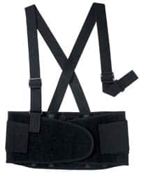 Valeo - Size XL, Hook & Loop, Elastic Belt with Adjustable Shoulder Straps - 52 to 62" Waist, 8" Wide, Black - Strong Tooling