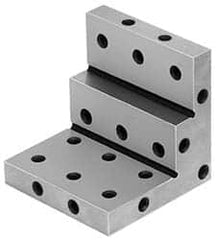 Suburban Tool - 3" Wide x 2-3/4" Deep x 3" High Steel Precision-Ground Angle Plate - Stepped Plate, Machined Holes on Surface, Open End, 9/16" Thick, Single Plate - Strong Tooling