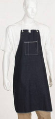 Ansell - 28 x 36" General Purpose Bib Apron - Denim, 14 oz Material, Blue, 1 Pocket, Tie Waist & Neck Strap Closure - Strong Tooling