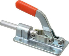 Lapeer - 800 Lb Load Capacity, Flanged Base, Carbon Steel, Standard Straight Line Action Clamp - 6 Mounting Holes, 0.28" Mounting Hole Diam, 1/2" Plunger Diam, Straight Handle - Strong Tooling