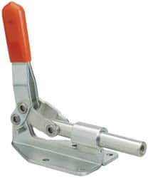 Lapeer - 300 Lb Load Capacity, Flanged Base, Carbon Steel, Standard Straight Line Action Clamp - 4 Mounting Holes, 0.222" Mounting Hole Diam, 1/2" Plunger Diam, Straight Handle - Strong Tooling