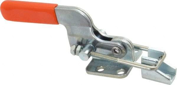 Lapeer - 700 Lb Capacity, Horizontal, U Hook, Flanged Base, Carbon Steel Pull Action Latch Clamp - 1-3/4" Drawing Movement, 5-3/8" OAL, Straight Handle - Strong Tooling