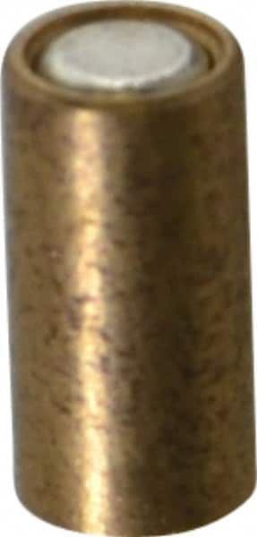 Mag-Mate - 1/8" Diam x 1/4" High, 0.1 Lb Average Pull Force, 0.2 Lb Max Pull Force, Neodymium Rare Earth Shielded Magnet - Brass Shield, 0.018" Shielding Wall Thickness - Strong Tooling