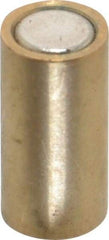 Mag-Mate - 1/4" Diam x 1/2" High, 0.75 Lb Average Pull Force, 1-1/2 Lb Max Pull Force, Neodymium Rare Earth Shielded Magnet - Brass Shield, 0.032" Shielding Wall Thickness - Strong Tooling