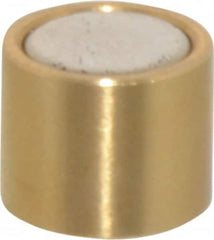 Mag-Mate - 5/16" Diam x 1/4" High, 1 Lb Average Pull Force, 2 Lb Max Pull Force, Neodymium Rare Earth Shielded Magnet - Brass Shield, 0.032" Shielding Wall Thickness - Strong Tooling