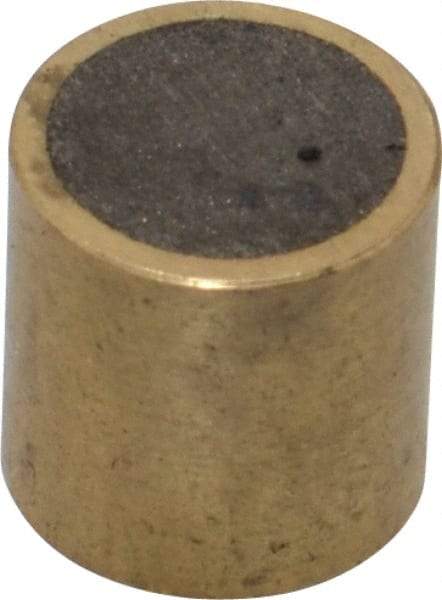 Mag-Mate - 3/8" Diam x 3/8" High, 2-1/2 Lb Average Pull Force, 5 Lb Max Pull Force, Neodymium Rare Earth Shielded Magnet - Brass Shield, 0.032" Shielding Wall Thickness - Strong Tooling