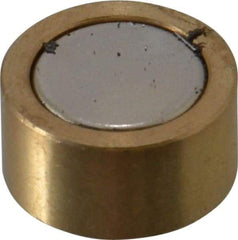 Mag-Mate - 1/2" Diam x 1/4" High, 2.13 Lb Average Pull Force, 4-1/4 Lb Max Pull Force, Neodymium Rare Earth Shielded Magnet - 0.062" Shielding Wall Thickness - Strong Tooling