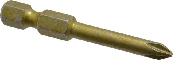 Wera - #1 Phillips Screwdriver Bit - 1/4" Hex Drive, 2" OAL - Strong Tooling