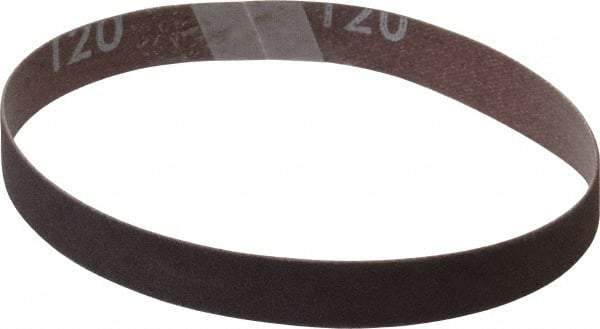 Norton - 1/2" Wide x 12" OAL, 120 Grit, Aluminum Oxide Abrasive Belt - Aluminum Oxide, Fine, Coated, X Weighted Cloth Backing, Series R283 - Strong Tooling