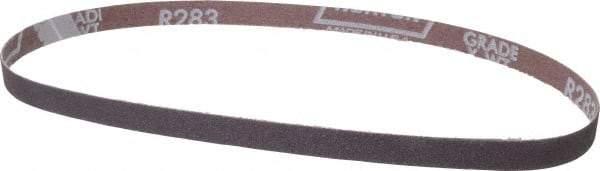 Norton - 1/2" Wide x 24" OAL, 80 Grit, Aluminum Oxide Abrasive Belt - Aluminum Oxide, Medium, Coated, X Weighted Cloth Backing, Series R283 - Strong Tooling