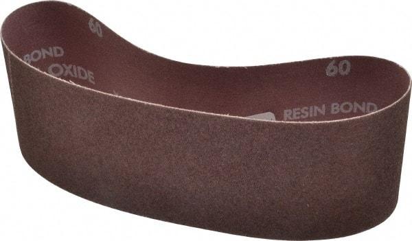 Norton - 3" Wide x 21" OAL, 60 Grit, Aluminum Oxide Abrasive Belt - Aluminum Oxide, Medium, Coated, X Weighted Cloth Backing, Series R228 - Strong Tooling