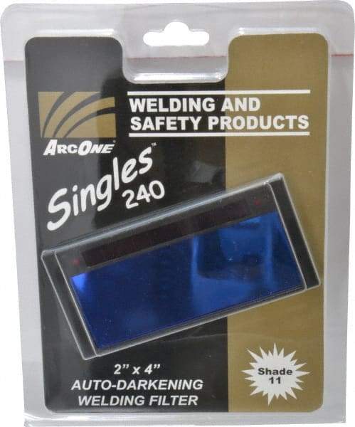 ArcOne - 4-1/4" Wide x 2" High, Lens Shade 11, Auto-Darkening Lens - 0.2" Thick, Green, Horizontal Mount - Strong Tooling