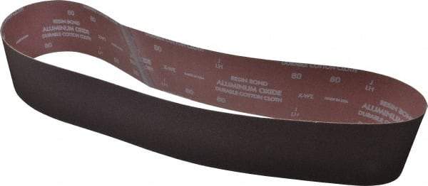 Norton - 4" Wide x 54" OAL, 80 Grit, Aluminum Oxide Abrasive Belt - Aluminum Oxide, Medium, Coated, X Weighted Cloth Backing, Series R228 - Strong Tooling