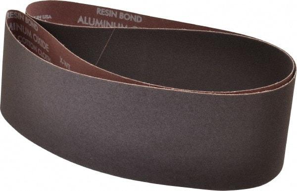 Norton - 4" Wide x 54" OAL, 100 Grit, Aluminum Oxide Abrasive Belt - Aluminum Oxide, Fine, Coated, X Weighted Cloth Backing, Series R228 - Strong Tooling