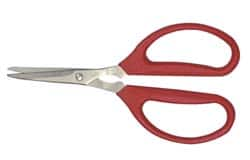 Clauss - 1-1/2" LOC, 6-1/4" OAL Stainless Steel Standard Shears - Ambidextrous, Plastic Straight Handle, For General Purpose Use - Strong Tooling