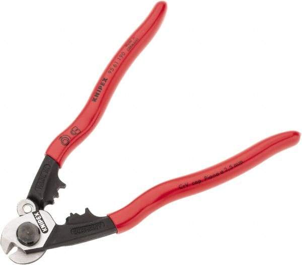 Knipex - 7-1/2" OAL, 1/4" Capacity, Cable Cutter - Ergo Dual Component Handle - Strong Tooling