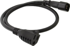 Tripp-Lite - 2' Long, IEC-320-C14/NEMA 5-15R Female Computer Cable - Black, Male x Female - Strong Tooling