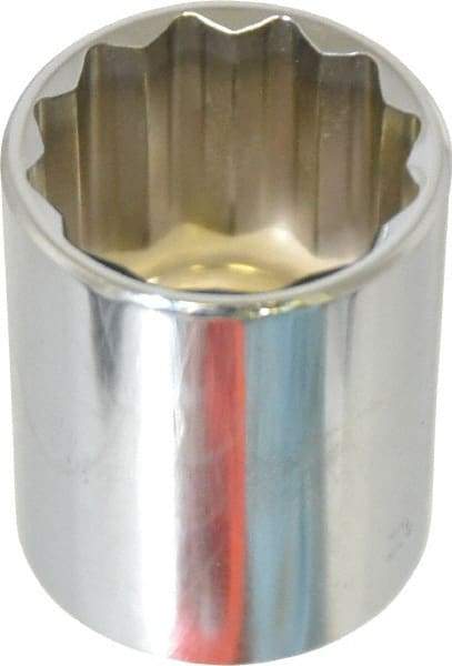 Blackhawk by Proto - 1/2" Drive, Standard Hand Socket - 12 Points, 1-5/8" OAL, Chrome Finish - Strong Tooling