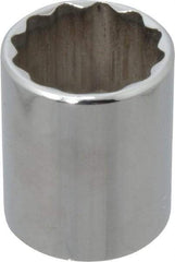 Blackhawk by Proto - 1/2" Drive, Standard Hand Socket - 12 Points, 1-3/4" OAL, Chrome Finish - Strong Tooling