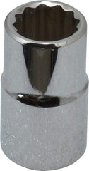 Blackhawk by Proto - 1/2" Drive, Standard Hand Socket - 12 Points, 1-1/2" OAL, Chrome Finish - Strong Tooling