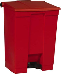 Rubbermaid - 18 Gal Rectangle Unlabeled Trash Can - 26-1/2" High x 19-3/4" Long x 16-1/8" Wide, Red, High-Density Polyethylene - Strong Tooling