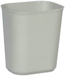 Rubbermaid - 14 Qt Gray Rectangle Trash Can - Fiberglass, 12-1/4" High x 11-1/8" Long x 8-1/4" Wide - Strong Tooling