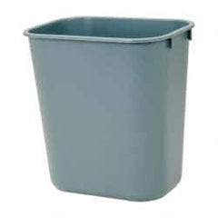 Rubbermaid - 14 Qt Gray Rectangle Trash Can - Polyethylene, 12-1/8" High x 11-3/8" Long x 8-1/4" Wide - Strong Tooling