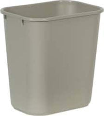 Rubbermaid - 28 Qt Beige Rectangle Trash Can - Polyethylene, 15" High x 14-3/8" Long x 10-1/4" Wide - Strong Tooling