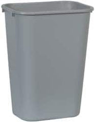 Rubbermaid - 41 Qt Gray Rectangle Trash Can - Polyethylene, 19-7/8" High x 15-1/4" Long x 11" Wide - Strong Tooling