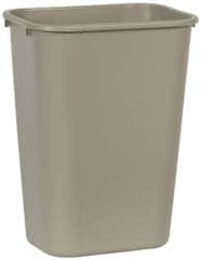 Rubbermaid - 41 Qt Beige Rectangle Trash Can - Polyethylene, 19-7/8" High x 15-1/4" Long x 11" Wide - Strong Tooling