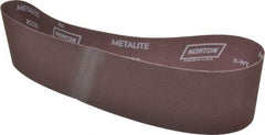 Norton - 4" Wide x 36" OAL, 180 Grit, Aluminum Oxide Abrasive Belt - Aluminum Oxide, Very Fine, Coated, X Weighted Cloth Backing, Series R228 - Strong Tooling