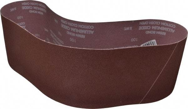 Norton - 6" Wide x 48" OAL, 100 Grit, Aluminum Oxide Abrasive Belt - Aluminum Oxide, Fine, Coated, X Weighted Cloth Backing, Series R228 - Strong Tooling