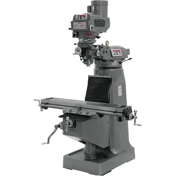 Jet - 9" Table Width x 49" Table Length, Variable Speed Pulley Control, 1 Phase Knee Milling Machine - R8 Spindle Taper, 2 hp - Strong Tooling