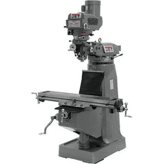 Jet - 9" Table Width x 49" Table Length, Variable Speed Pulley Control, 1 Phase Knee Milling Machine - R8 Spindle Taper, 2 hp - Strong Tooling