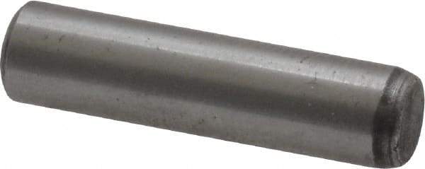 Value Collection - 1/4" Diam x 1" Pin Length Grade 8 Alloy Steel Standard Dowel Pin - C 50-58 Hardness, 12,800 Lb Breaking Strength, 1 Beveled & 1 Rounded End - Strong Tooling