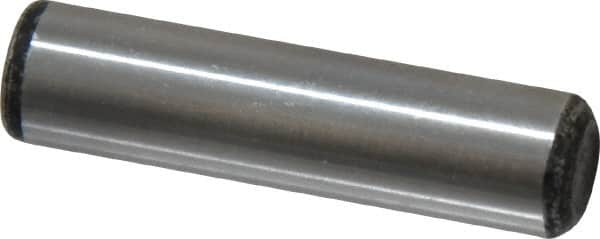 Value Collection - 3/8" Diam x 1-1/2" Pin Length Grade 8 Alloy Steel Standard Dowel Pin - C 50-58 Hardness, 28,700 Lb Breaking Strength, 1 Beveled & 1 Rounded End - Strong Tooling