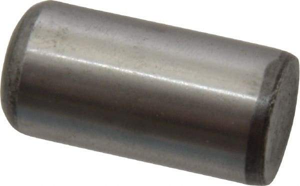 Value Collection - 1/2" Diam x 1" Pin Length Grade 8 Alloy Steel Standard Dowel Pin - C 50-58 Hardness, 51,000 Lb Breaking Strength, 1 Beveled & 1 Rounded End - Strong Tooling