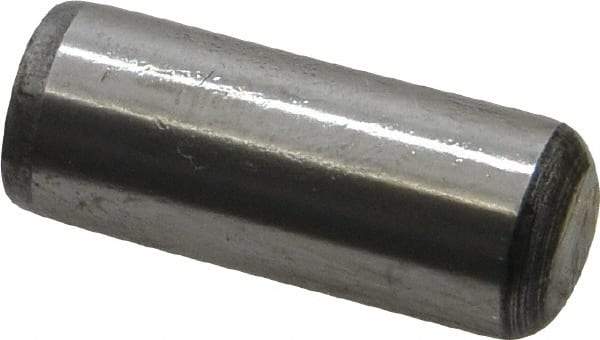 Value Collection - 1/2" Diam x 1-1/4" Pin Length Grade 8 Alloy Steel Standard Dowel Pin - C 50-58 Hardness, 51,000 Lb Breaking Strength, 1 Beveled & 1 Rounded End - Strong Tooling