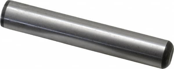 Value Collection - 1/2" Diam x 3" Pin Length Grade 8 Alloy Steel Standard Dowel Pin - C 50-58 Hardness, 51,000 Lb Breaking Strength, 1 Beveled & 1 Rounded End - Strong Tooling