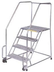 Ballymore - 93" 6 Step Ladder - Tilt & Roll Safety Ladder, 450 Lb Capacity, 60" Platform Height, 24" Base Width x 55" Depth, Heavy-Duty Serrated Grating - Strong Tooling