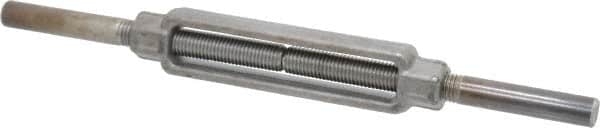 Made in USA - 5,200 Lb Load Limit, 3/4" Thread Diam, 6" Take Up, Steel Stub & Stub Turnbuckle - 8-1/4" Body Length, 1-1/16" Neck Length, 16" Closed Length - Strong Tooling