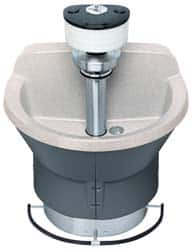 Bradley - Semi-Circular, Foot-Controlled, Internal Drain, 36" Diam, 3 Person Capacity, Bradstone, Wash Fountain - 1.25 GPM, 9" Bowl Depth, 29-1/4" High - Strong Tooling