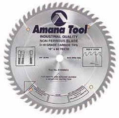 Amana Tool - 10" Diam, 5/8" Arbor Hole Diam, 80 Tooth Wet & Dry Cut Saw Blade - Carbide-Tipped, Standard Round Arbor - Strong Tooling