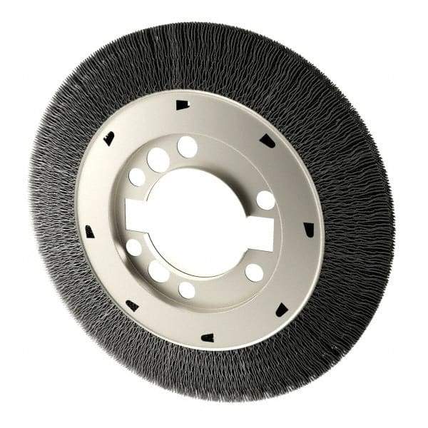 Osborn - 8" OD, 2" Arbor Hole, Crimped Steel Wheel Brush - 1-1/2" Face Width, 1-1/2" Trim Length, 0.008" Filament Diam, 4,500 RPM - Strong Tooling