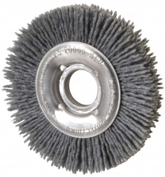 Osborn - 4" OD, 5/8" Arbor Hole, Crimped Nylon Wheel Brush - 1/2" Face Width, 5/8" Trim Length, 20,000 RPM - Strong Tooling