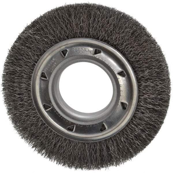 Osborn - 6" OD, 2" Arbor Hole, Crimped Steel Wheel Brush - 7/8" Face Width, 1" Trim Length, 0.0118" Filament Diam, 6,000 RPM - Strong Tooling