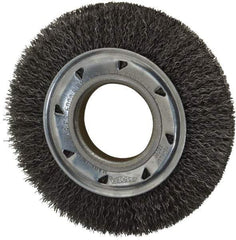 Osborn - 6" OD, 2" Arbor Hole, Crimped Steel Wheel Brush - 7/8" Face Width, 1" Trim Length, 0.014" Filament Diam, 6,000 RPM - Strong Tooling