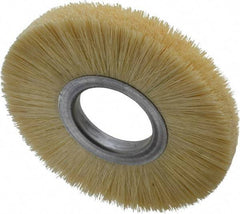 Osborn - 6" OD, 2" Arbor Hole, Crimped Natural Fiber Wheel Brush - 17/32" Face Width, 1-5/8" Trim Length, 6,000 RPM - Strong Tooling